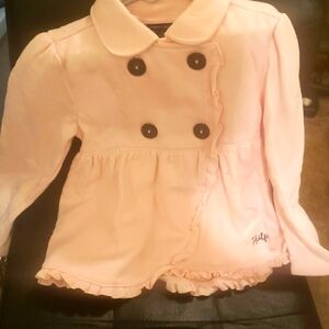 Pink Double-Breasted Tommy Hilfiger Jacket & Pink Camo Skirt SIZE 5 & 5/6